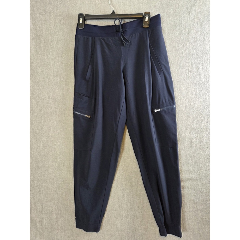 Athleta Venture Pant Women's 0 Navy Blue Jogger Cargo Zip Pockets Active